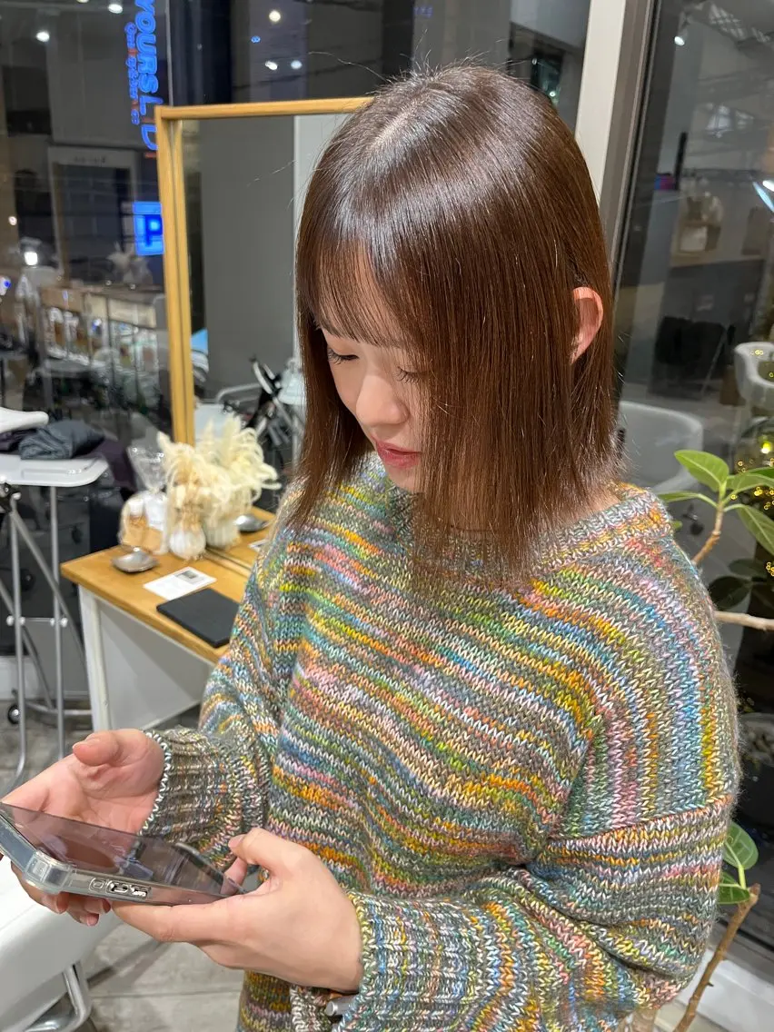 【平日限定メニュー】艶感カラー➕前処理トリートメント💗の写真