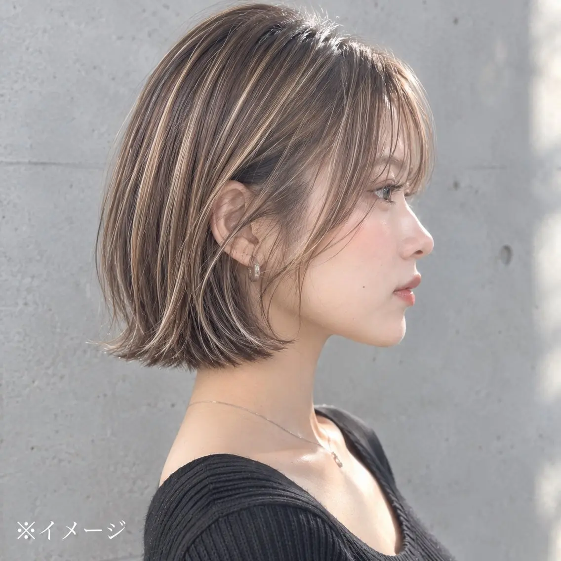 ショート カラー アッシュ ハイライトカラー ボブ ハイライト 藤原 昂平のヘアスタイル