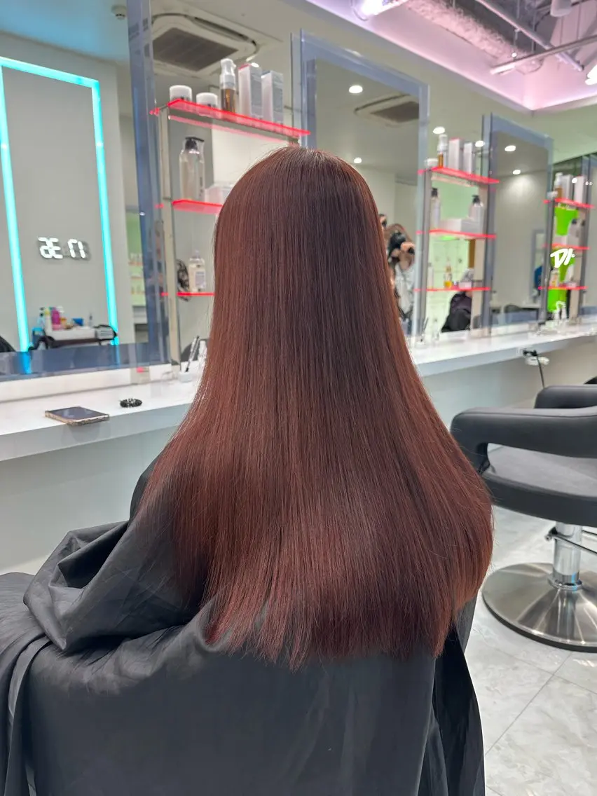 ロング カラー ブリーチ ブリーチなしカラー レッドカラー ブリーチなし特化 美容師💖SAE💖のヘアスタイル