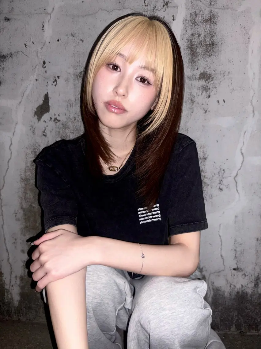 セミロング カラー カット ヘアカラー ボブ/ヘアセット 結婚式卒業式アレンジのヘアスタイル