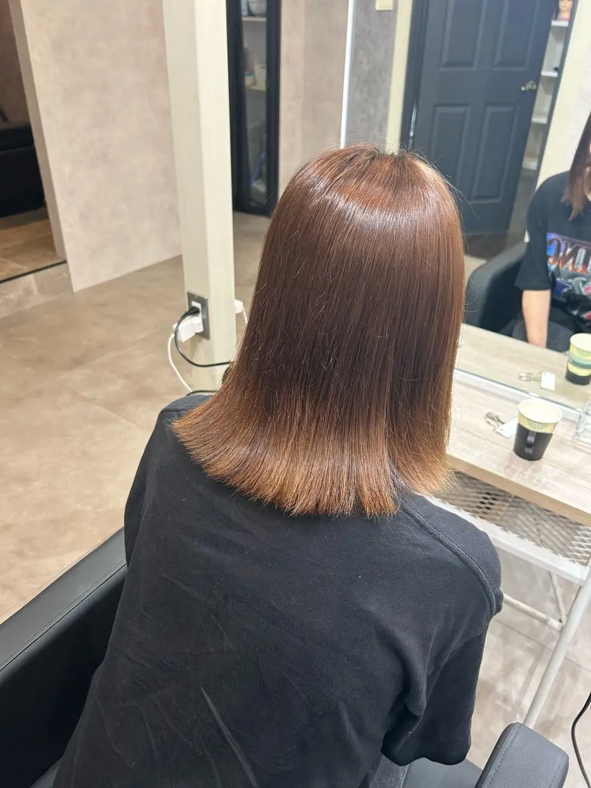 ミディアム 縮毛矯正 上島 愛永のヘアスタイル
