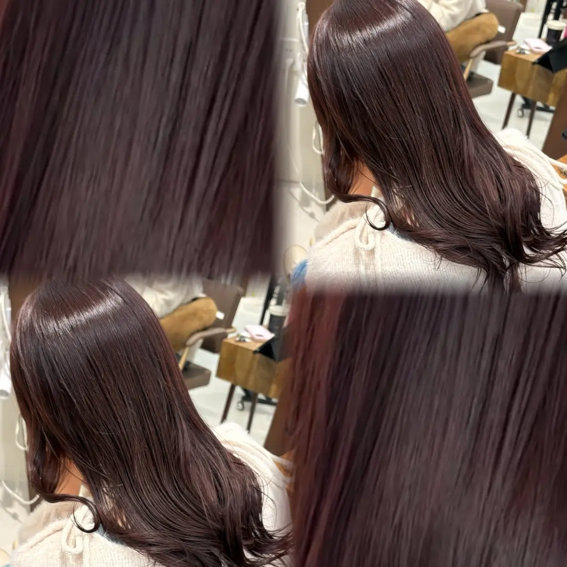 ロング カラー ブラウンカラー カシス 透明感カラー トリートメント suzuna/暖色 カラー💞/スパのヘアスタイル
