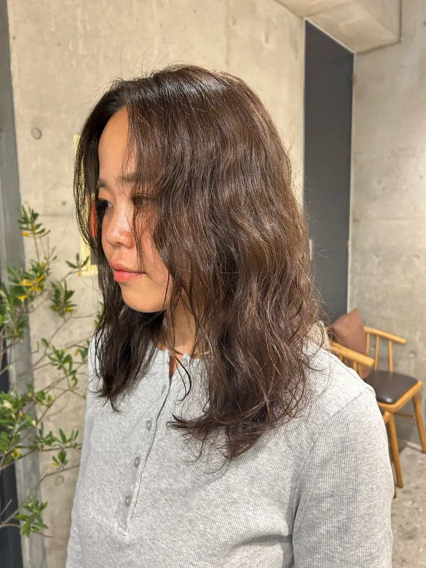 セミロング ヘアカラー トリートメント 🩰✨ワンカラー nanako✨🩰のヘアスタイル