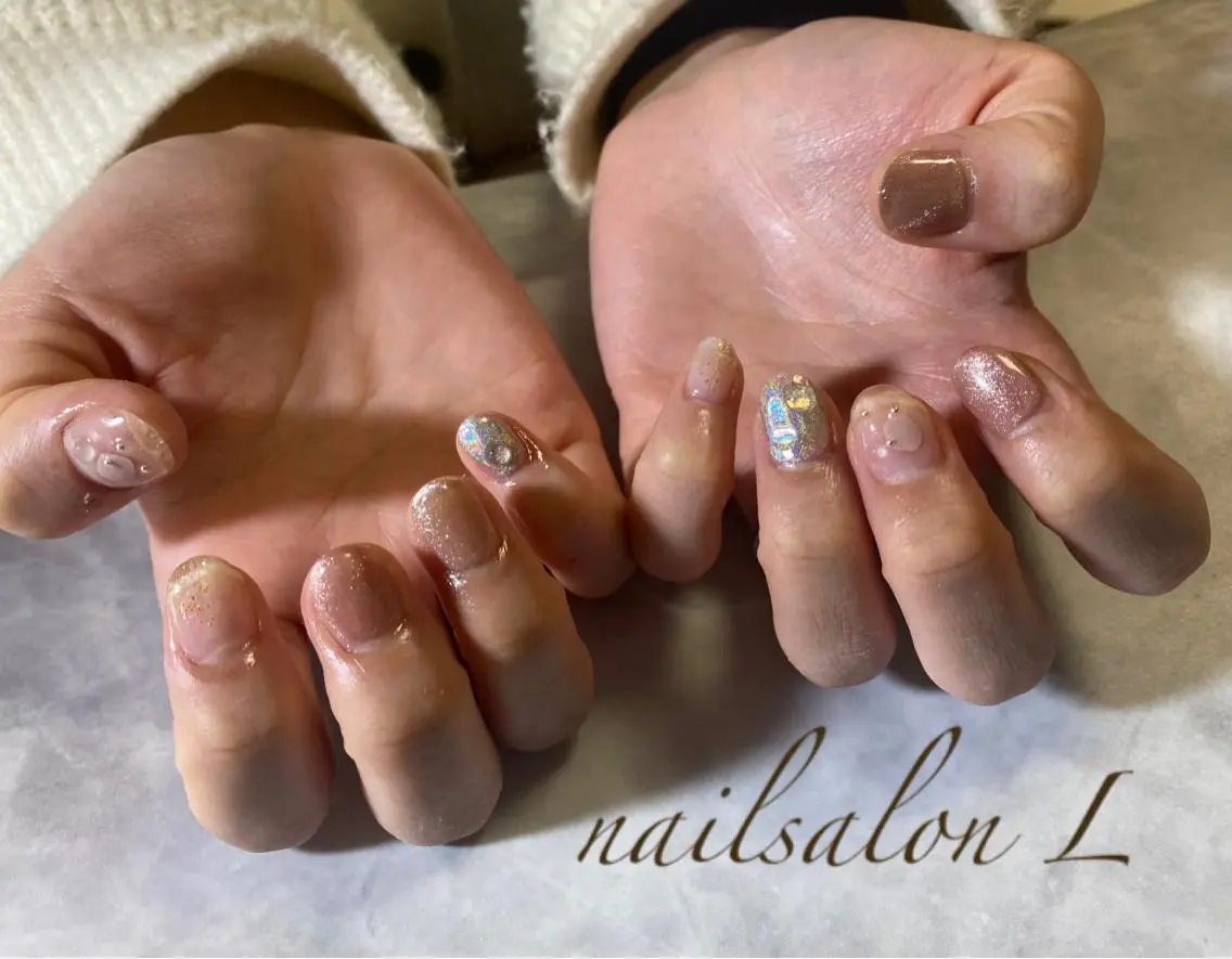 ネイル ジェルネイル 持ち込み スカルプネイル NAILSALON Ｌのネイルデザイン