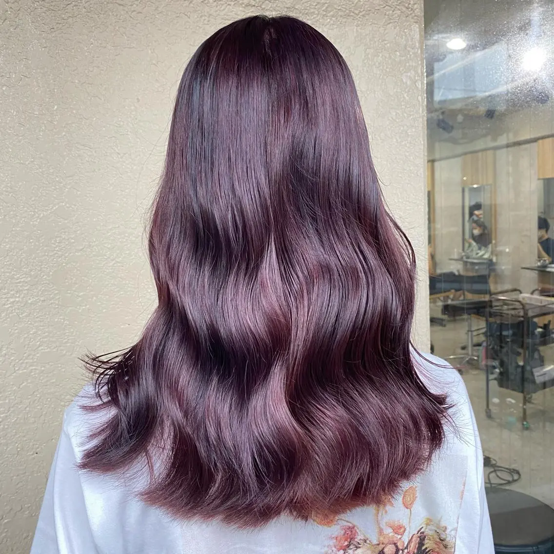 ロング カラー ヘアアレンジ ブリーチ バイオレットカラー 韓国レイヤー/ 顔周り💕田中将吾のヘアスタイル