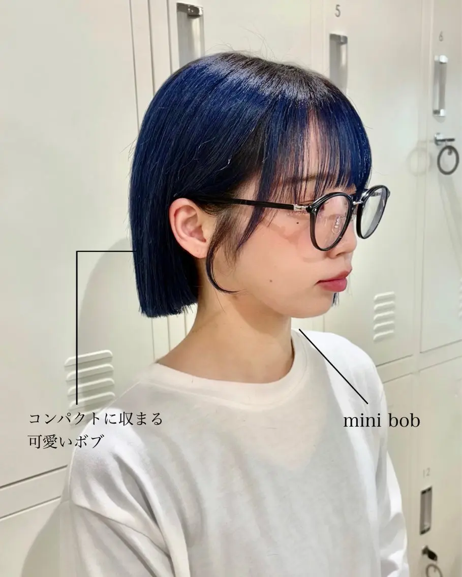 ミディアム カラー 切りっぱなしボブ ショートボブ ハイライトカラー ボブ くびれヘア ヘアカラー トリートメント ショート/ボブ/ 透明感カラー/ほのかのヘアスタイル