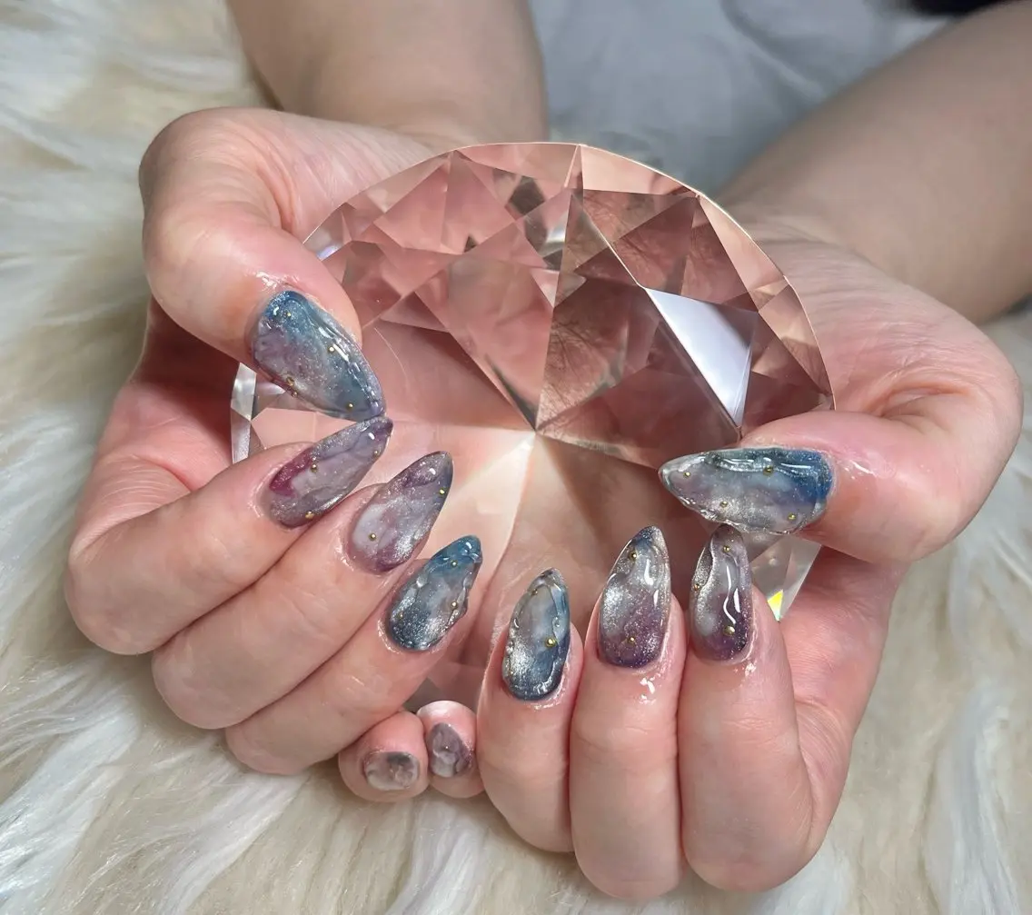 ネイル 長さ出し フレンチネイル ジェルネイル グラデーション 韓国ネイル ハンドネイル Nail&eye Belire 新宿のネイルデザイン