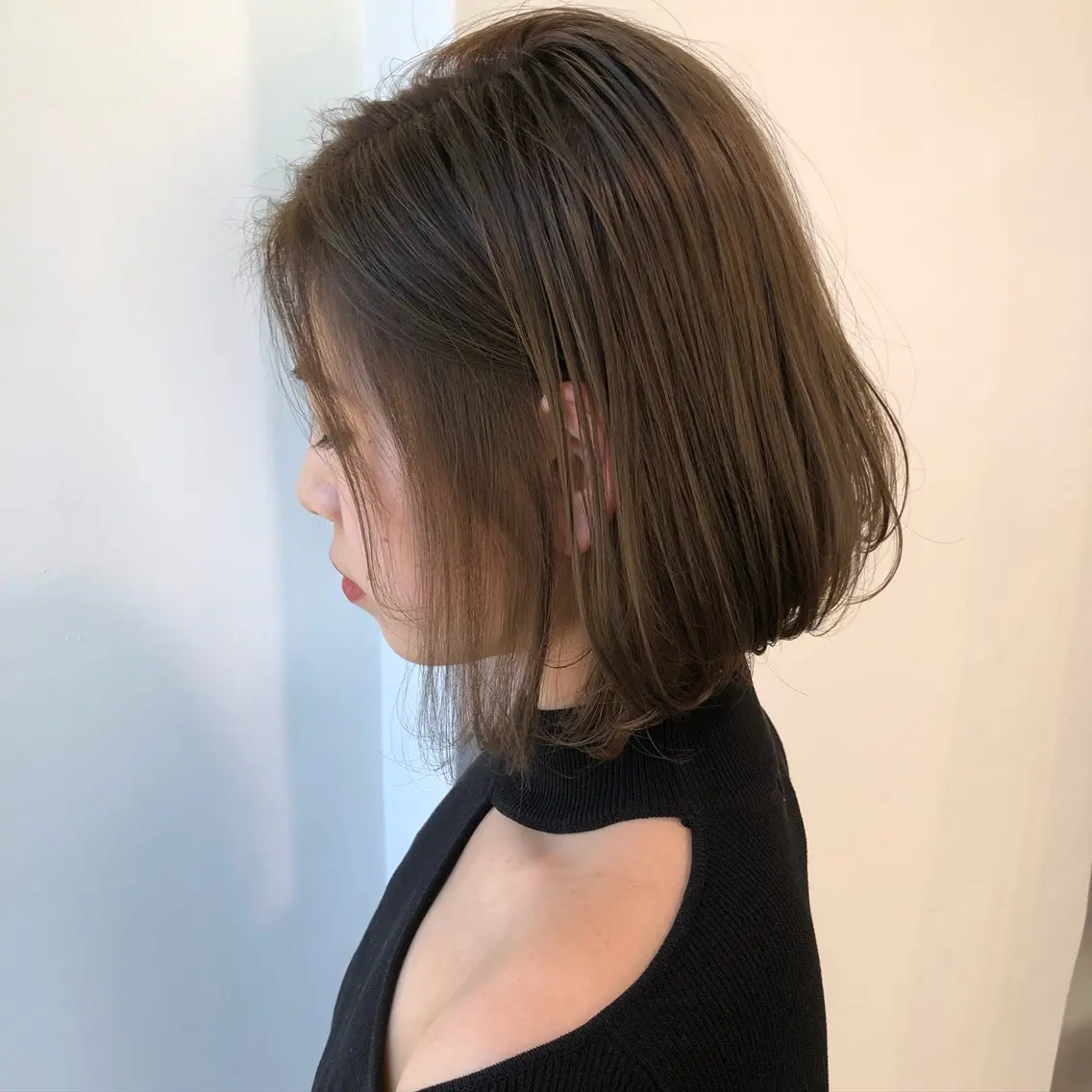 ミディアム カラー カット ヘアカラー トリートメント 💖ブリーチなし透明 感💖ASAHIのヘアスタイル