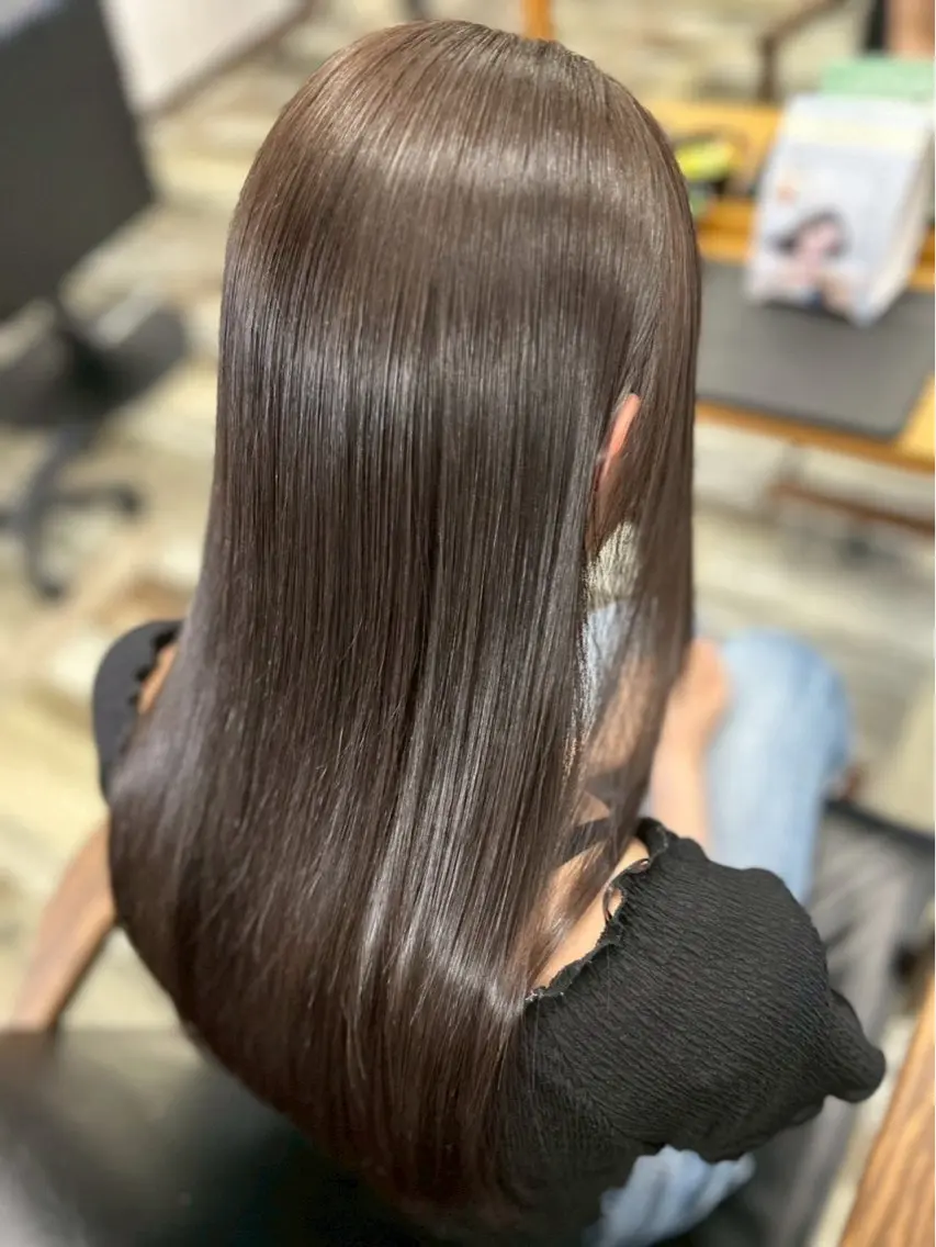 セミロング 縮毛矯正 ヘッドスパ 中西 広人のヘアスタイル