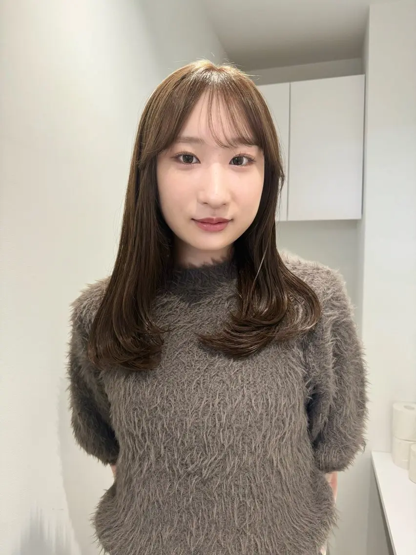 セミロング カラー カット ヘアカラー トリートメント ✨ブリーチ/顔周り レイヤー¦YUKA✨のヘアスタイル