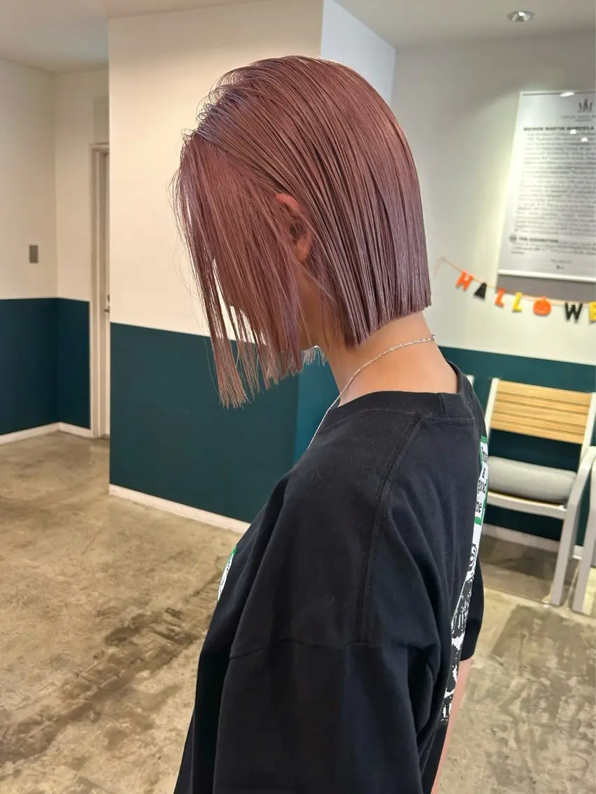 ショート カラー オレンジ ピンクカラー カラーリスト菅野 竜矢🌈のヘアスタイル