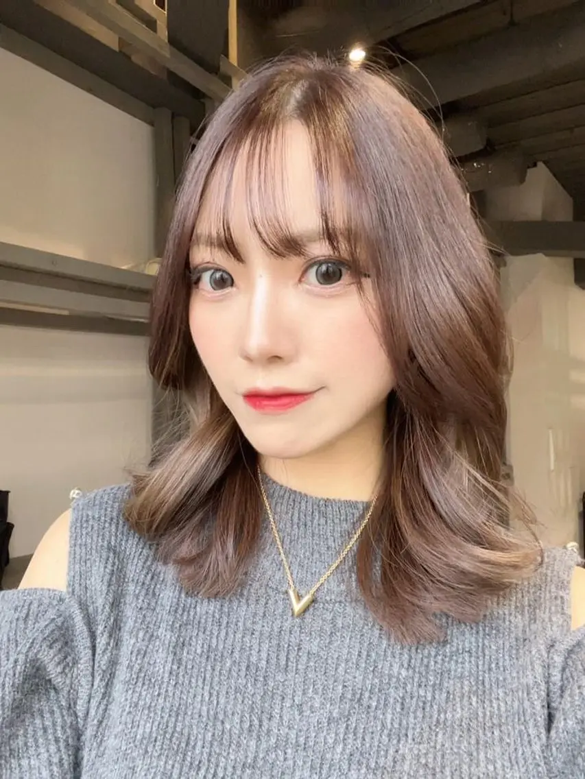 ミディアム カラー カット ヘアカラー うる艶カラー/恵比寿 ベージュ/丸山陽平のヘアスタイル
