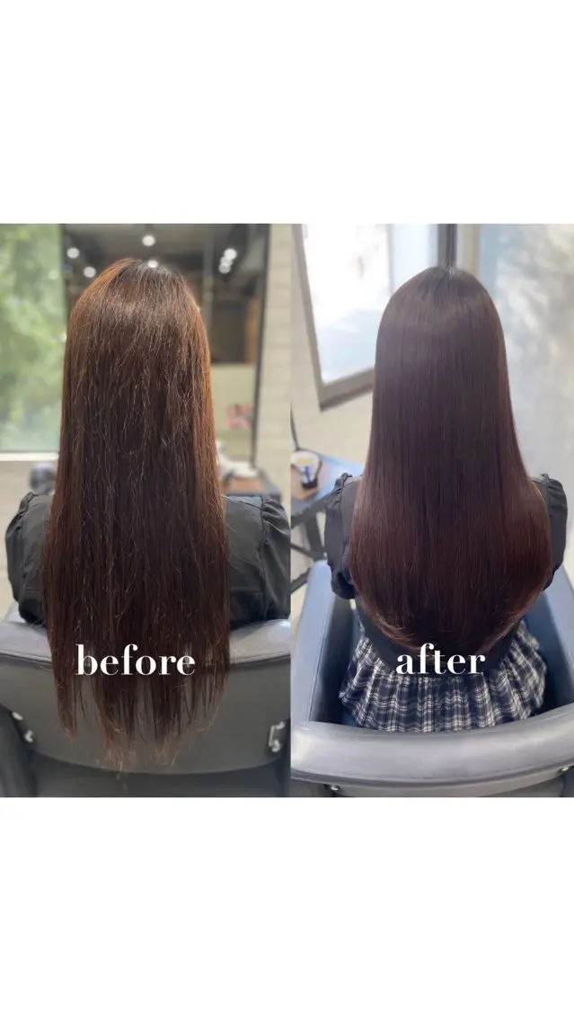 ロング カット 縮毛矯正 トリートメント 杉野🫧美髪🫧 Zina博多店長のヘアスタイル