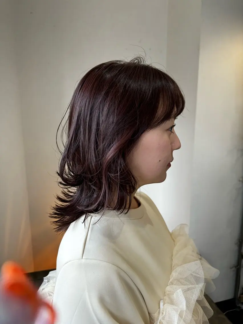 ミディアム カット ヘアカラー ヘッドスパ レイヤー🍓Sap 美桜🌸mioのヘアスタイル