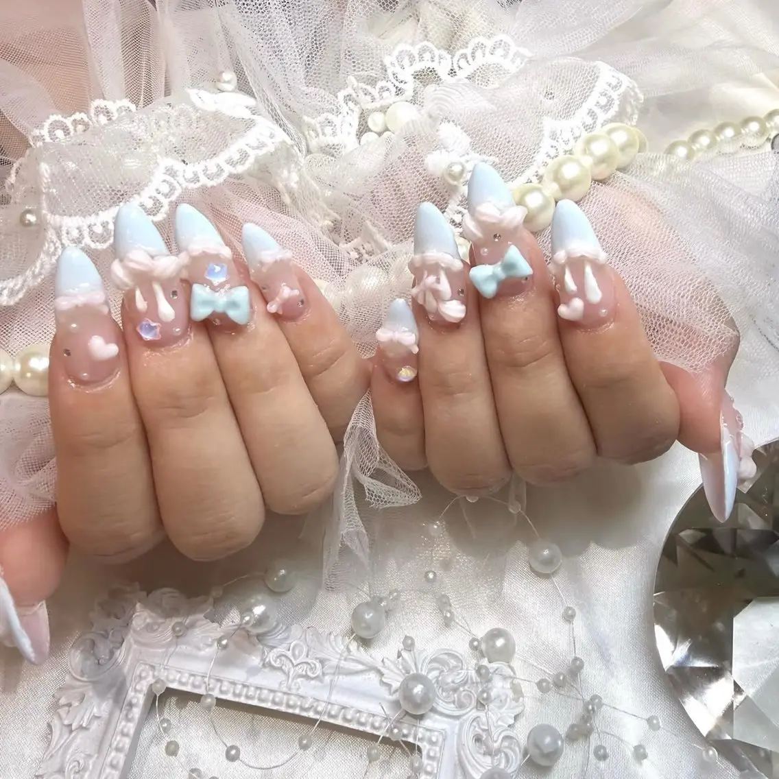 ネイル アートネイル 長さ出し フラッシュネイル フレンチネイル ジェルネイル ハンドネイル kana nailのネイルデザイン