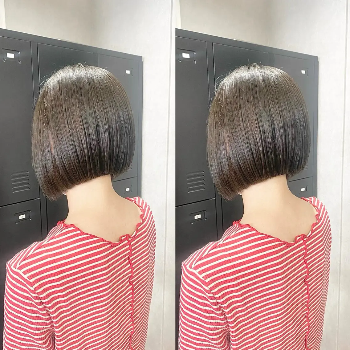 ミディアム ボブ カット ヘアカラー トリートメント ＳＨＩ ＺＵのヘアスタイル