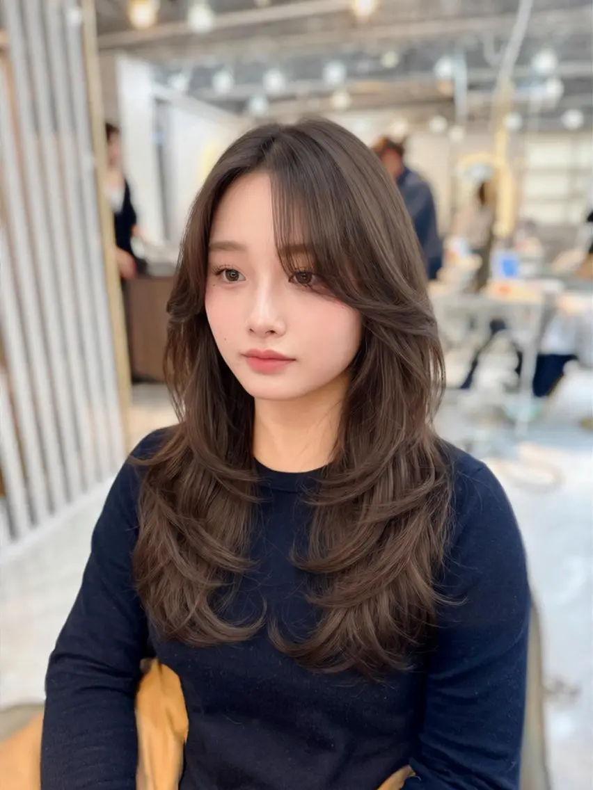 ロング カット ヘアカラー トリートメント 中屋 光貴のヘアスタイル