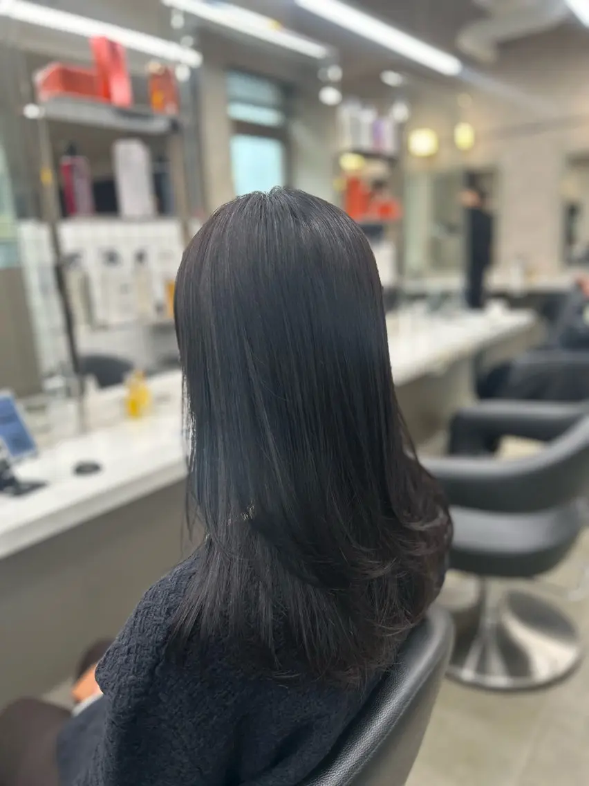 ロング カラー パーマ ヘアアレンジ メンズ キッズ カット ヘアカラー トリートメント ブリーチなしカラー/ ブラウン/レイヤーのヘアスタイル