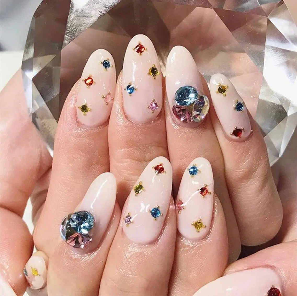 ネイル 渋谷／チップ長さ出し 👑アプレgel-xのネイルデザイン