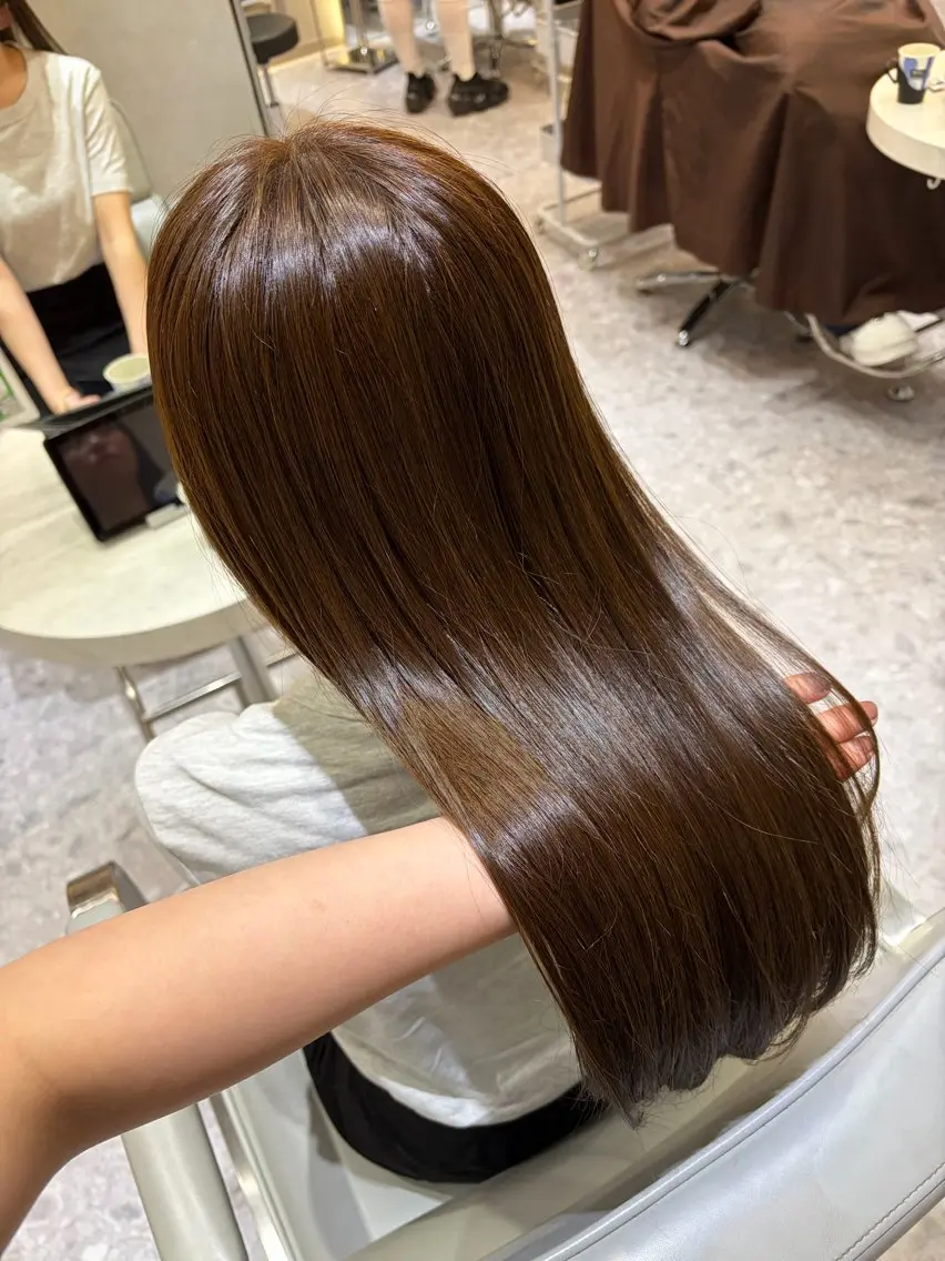 セミロング カラー ベージュカラー ブリーチ ブラウンカラー ブリーチなしカラー ヘアカラー Ayano🎀似 合わせ×透明感🎀のヘアスタイル