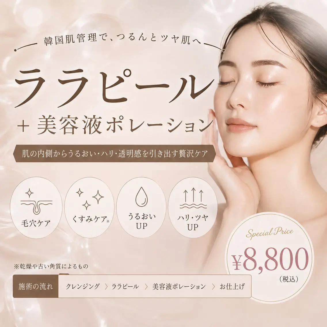 【韓国肌管理韓国🇰🇷ぷるツヤ水光肌✨ピーリング×ポレーション導入🫧】の写真