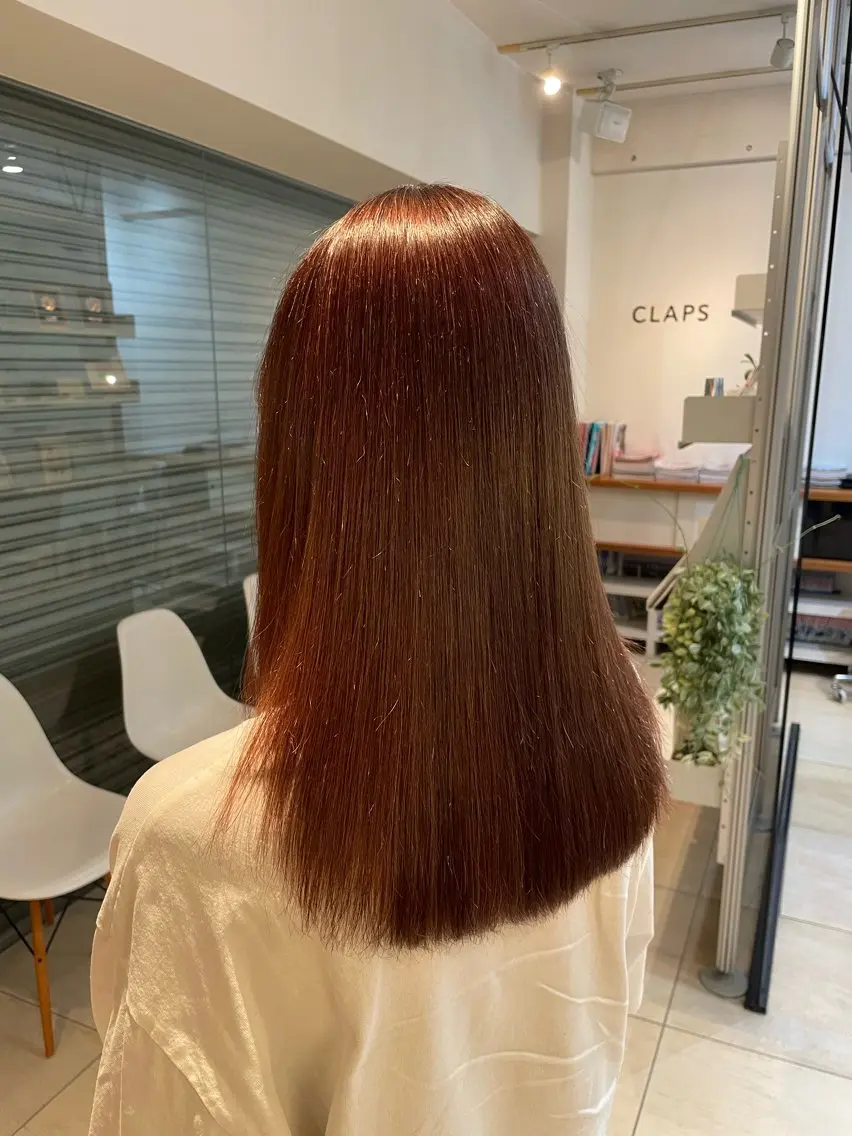 セミロング パーマ 縮毛矯正 すずな【レディース カットモデル募集中】のヘアスタイル