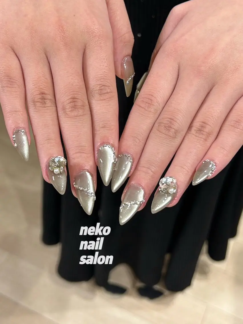 ネイル マグネットネイル 持ち込み シンプルネイル ハンドネイル neko nailのネイルデザイン