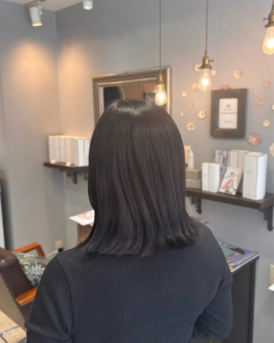 ミディアム カラー カット ヘアカラー 🌱なゆみ🌱透明感 /ナチュラル/高宮のヘアスタイル