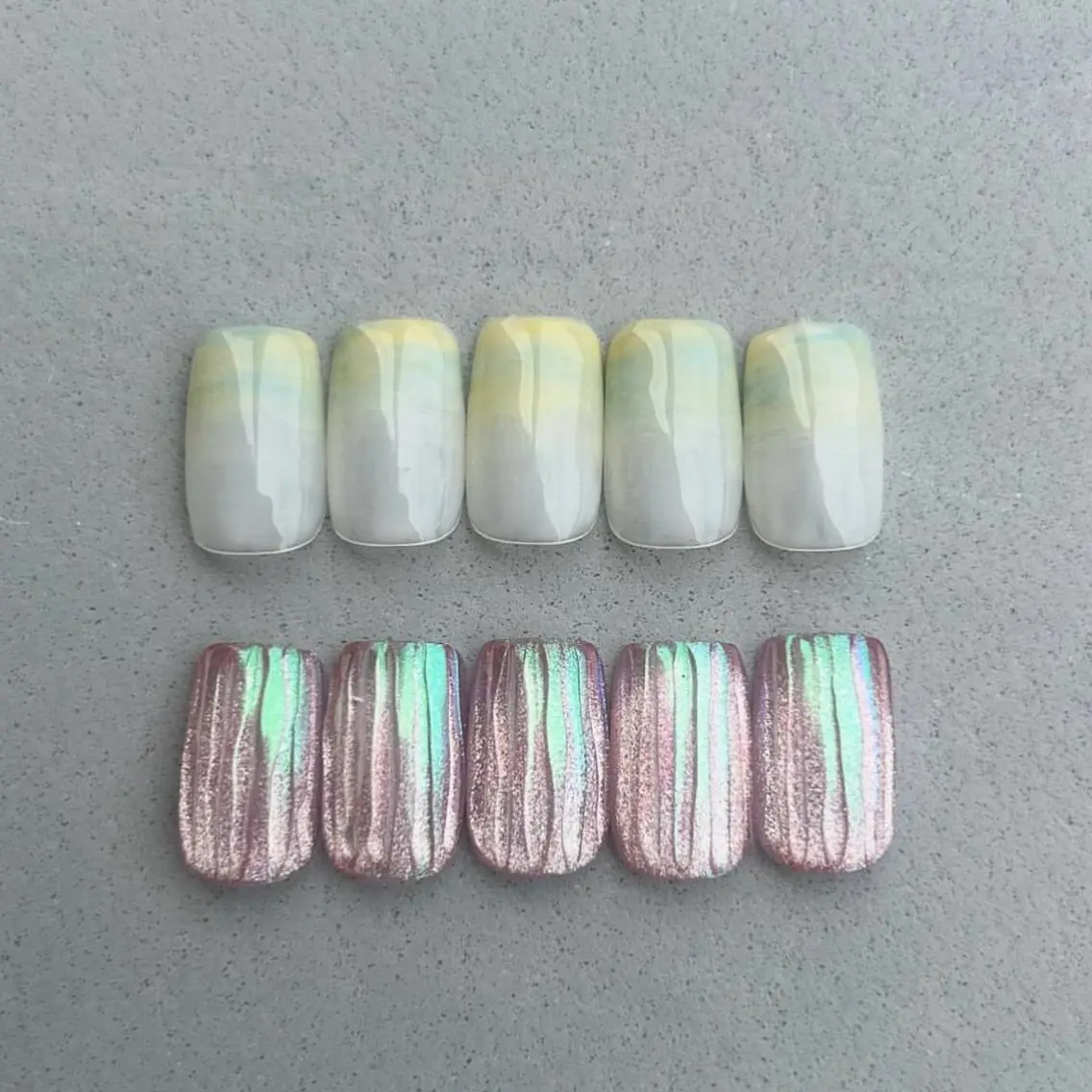 ネイル オーロラネイル カジュアル グラデーション 氷ネイル・うるうるネイル キラキラネイル ハンドネイル ハンドケア lylynail YUUKAのネイルデザイン