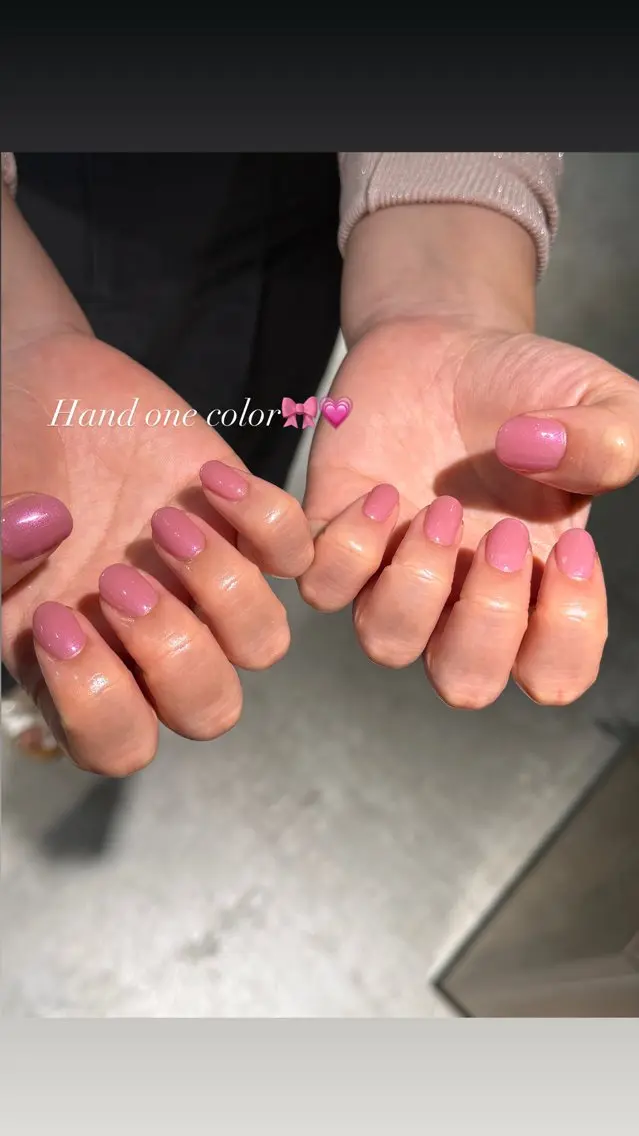 ネイル ワンカラーネイル ピンク ungu  Ami 🎀✨️のネイルデザイン