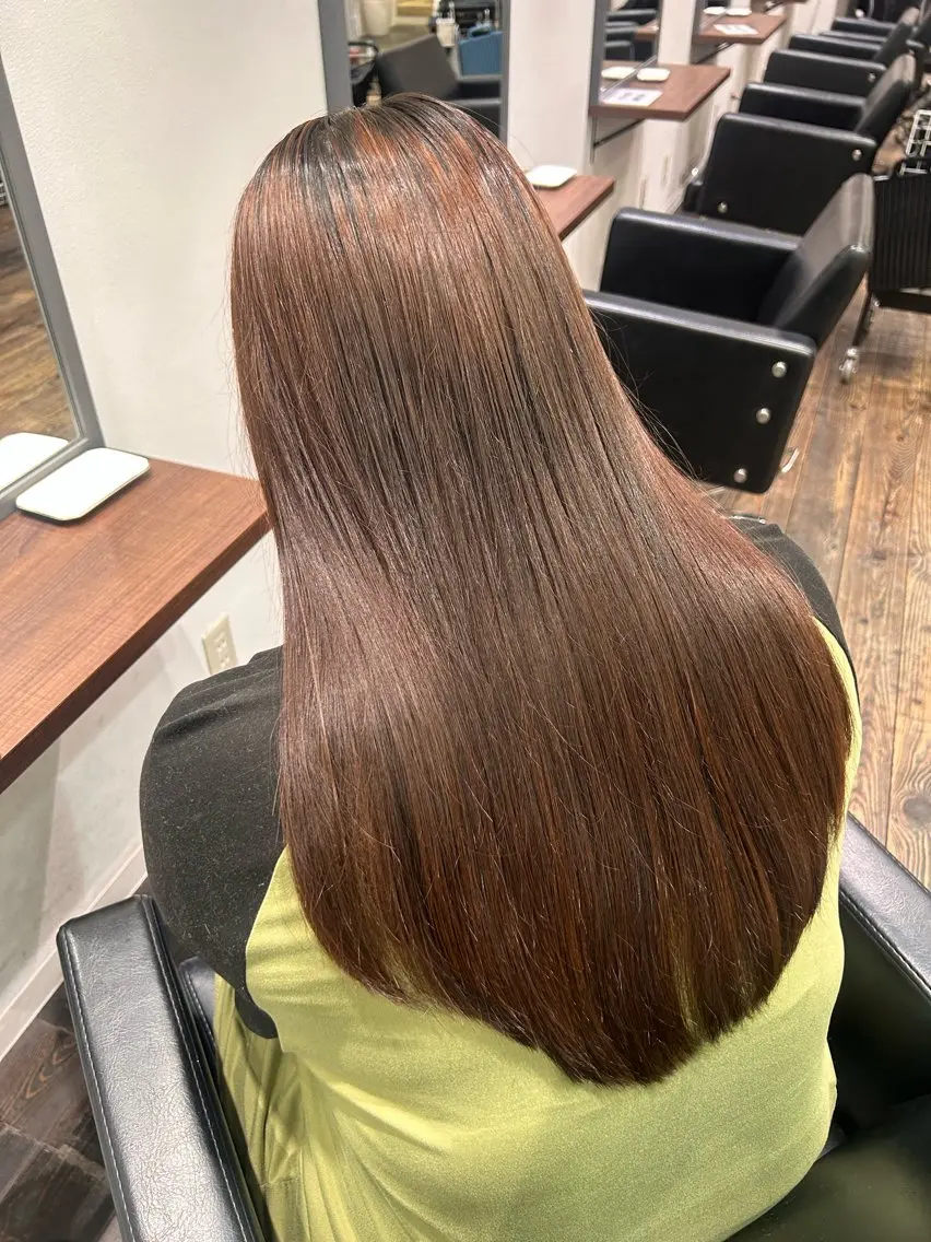 ロング 🤎オリーブカラー× パーマ特化💫森口のヘアスタイル