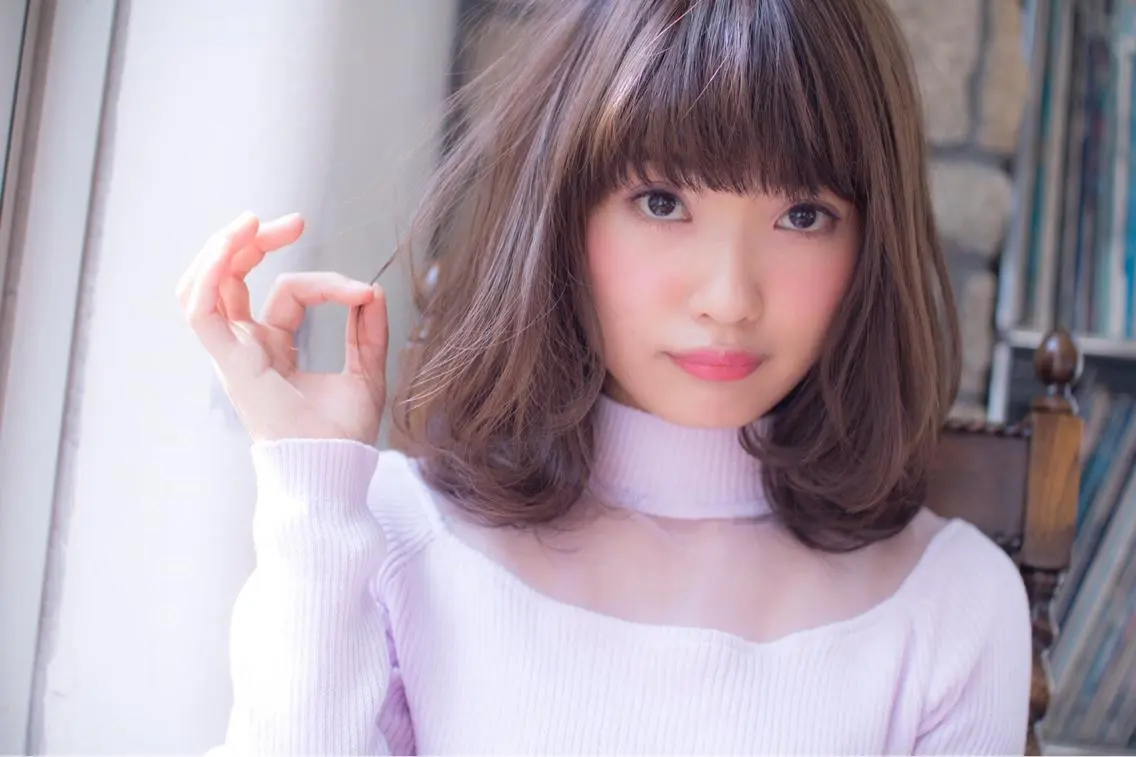 ミディアム カラー アッシュ 縮毛矯正/髪質改善 /表参道/千田大地のヘアスタイル
