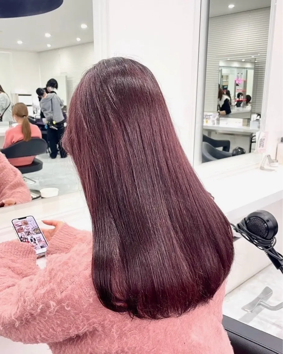 セミロング カラー ヘアカラー トリートメント ヘッドスパ 艶髪/韓国スタイル 🤍りんのヘアスタイル