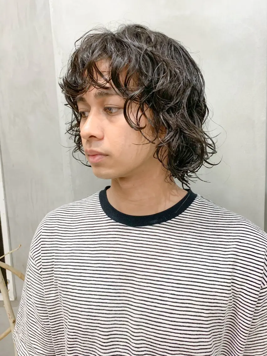 ロング メンズ カット パーマ トリートメント 横井伴典 名古屋駅 メンズパーマ/カットのヘアスタイル