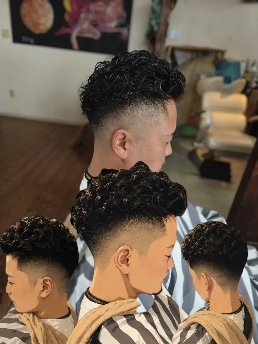 メンズ カット パーマ タカハシ ユウヤのヘアスタイル