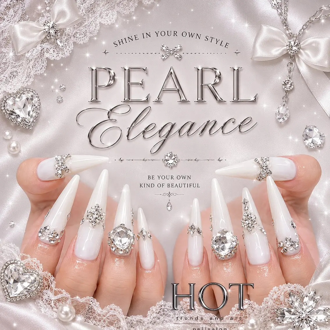 ネイル アートネイル オーロラネイル クリアネイル 長さ出し フレンチネイル ハンドネイル HOT Nail Salonのネイルデザイン