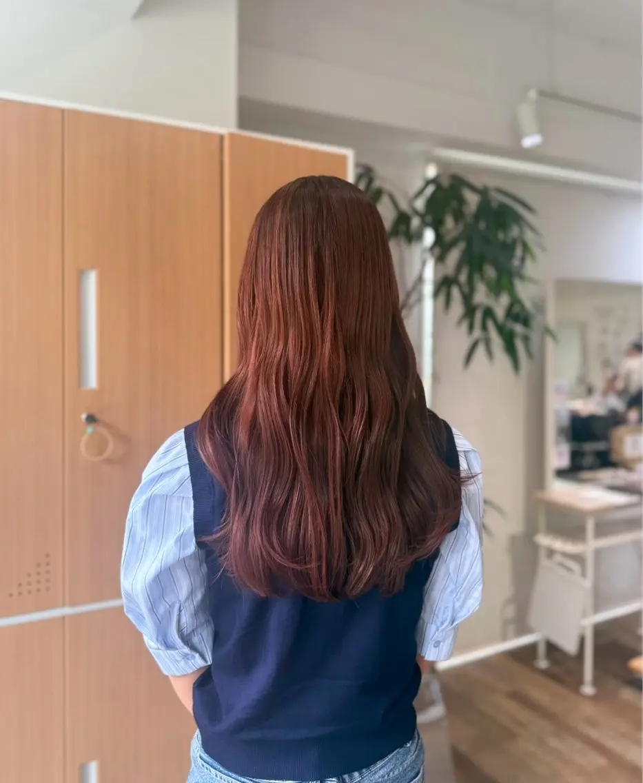 ロング カラー カット ヘアカラー トリートメント yuzua/縮毛矯正 /レイヤー/艶カラーのヘアスタイル