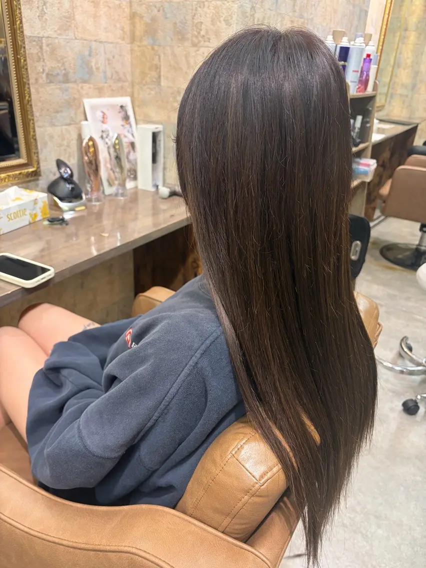 ロング 切りっぱなしボブ ボブ ロング エクステ 前田 みのりのヘアスタイル