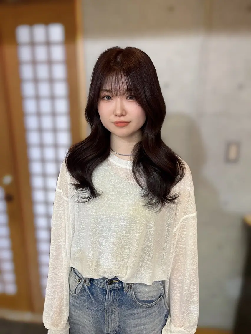 セミロング カラー ブラウンカラー ピンクカラー ヘアカラー トリートメント トレンドレイヤー✂️ RYOTAのヘアスタイル