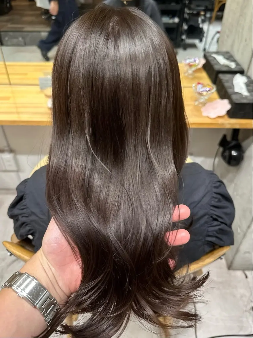 ミディアム カット ヘアカラー トリートメント ✨透明感カラー 恵比寿HAYATO✨のヘアスタイル