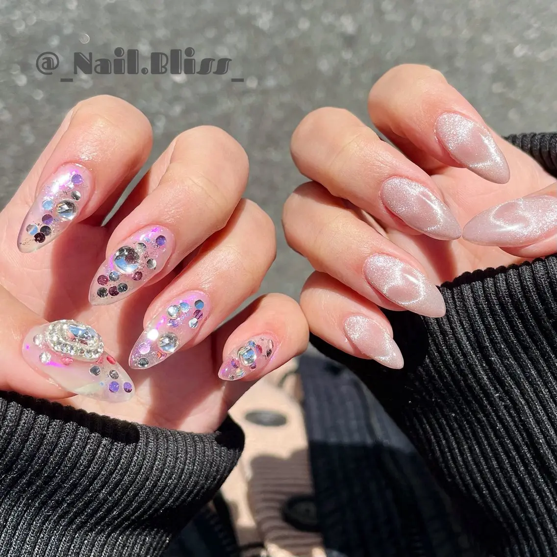 ネイル オーロラネイル ハート マグネットネイル ハンドネイル NAIL BLISSのネイルデザイン