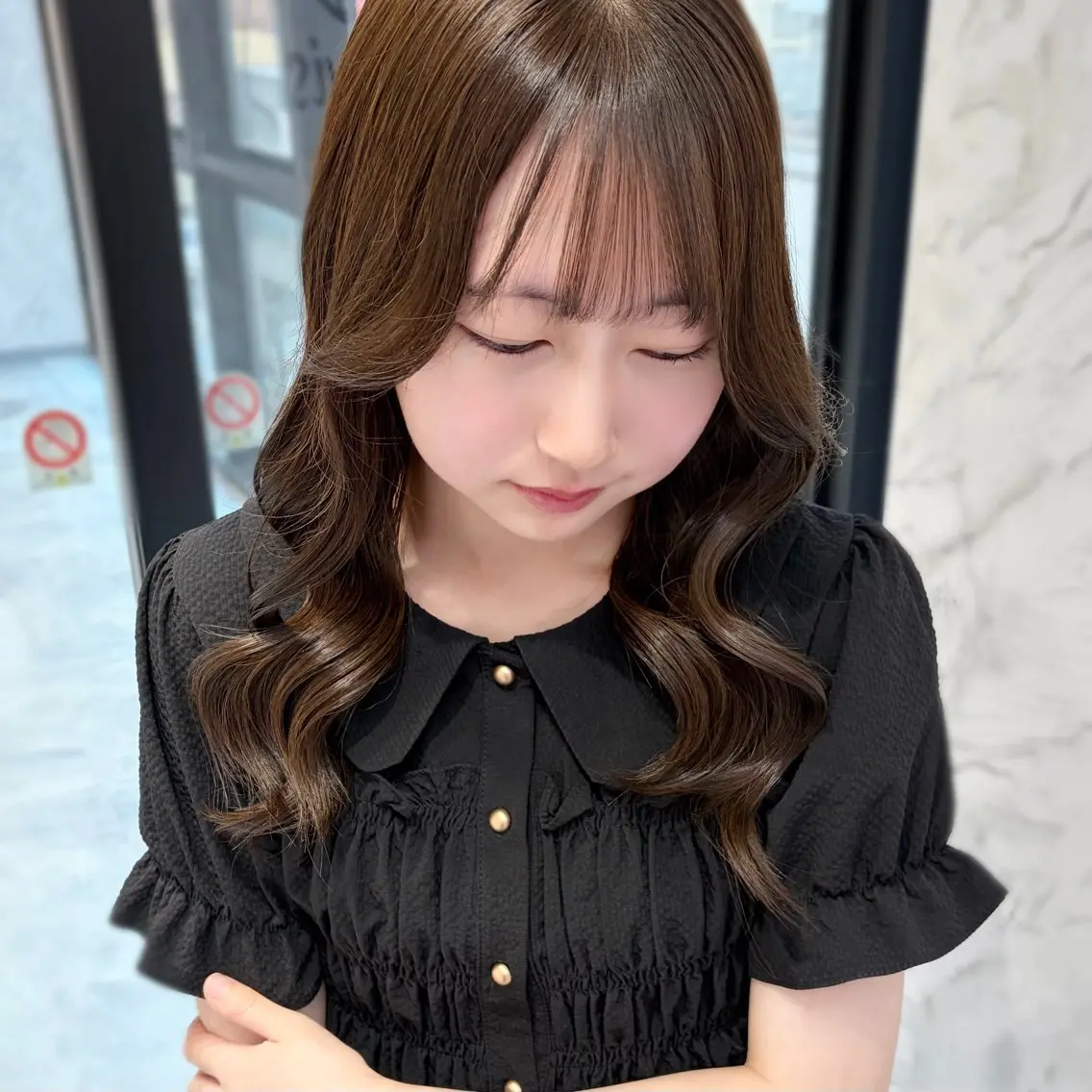 セミロング カラー 浦和韓国モデル 募集中🪽Rinのヘアスタイル