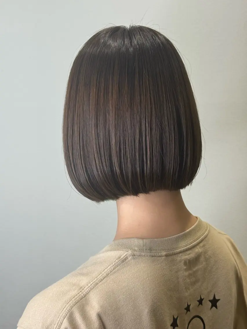 ショート ボブ くせ毛 縮毛矯正 島田 花梨のヘアスタイル