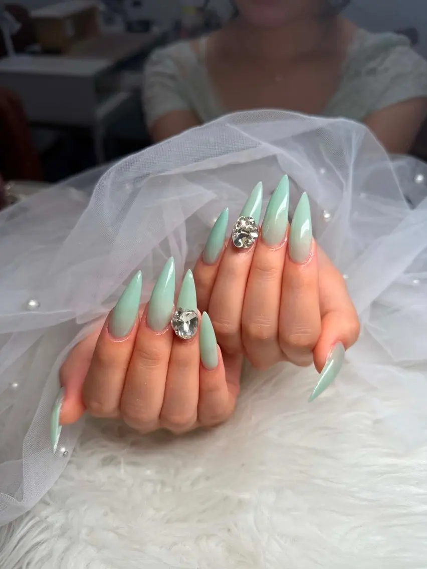 ネイル チークネイル フレンチネイル キラキラネイル 韓国ネイル マグネットネイル ハンドネイル Chibi h.babynailのネイルデザイン