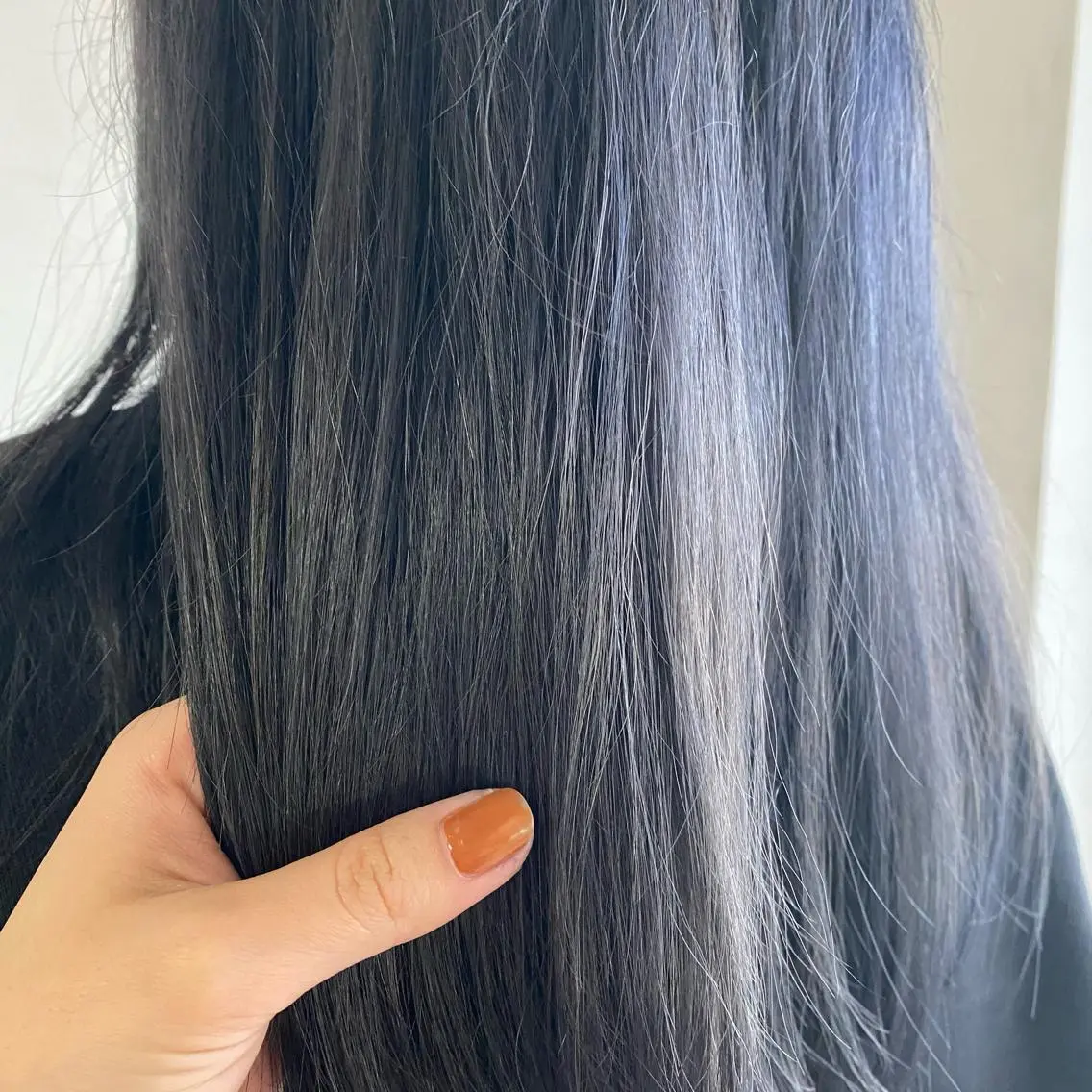 ロング カラー 黒髪 ブリーチ ブルーカラー ブルーブラック ボブ モデルさん 大募集🌟Mayuのヘアスタイル