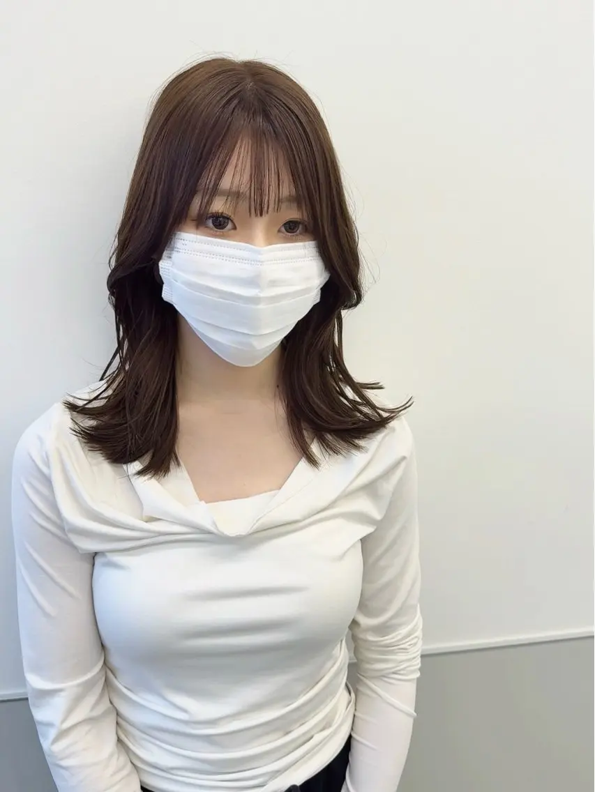 セミロング カラー 韓国風ヘア レイヤーカット トリートメント ワンホンヘア カット ヘアカラー トリートメント 韓国ヘア🇰🇷 スズキのヘアスタイル