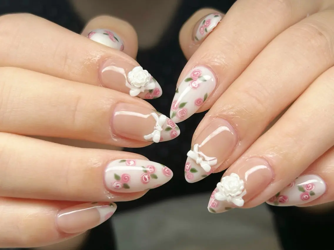 ネイル アートネイル チークネイル 成人式 入学式 長さ出し ハンドネイル Lino Nailのネイルデザイン
