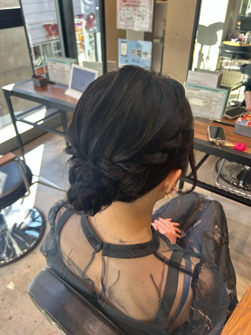 ヘアアレンジ 結婚式・ブライダル ヘアセット MOMO おおたかの森🎀のヘアスタイル