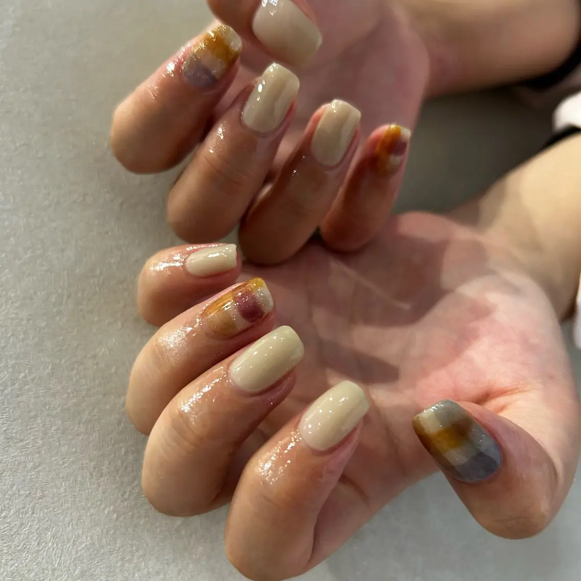 ネイル ニュアンスネイル シンプルネイル 冬ネイル soa.Aika 自爪育成のネイルデザイン