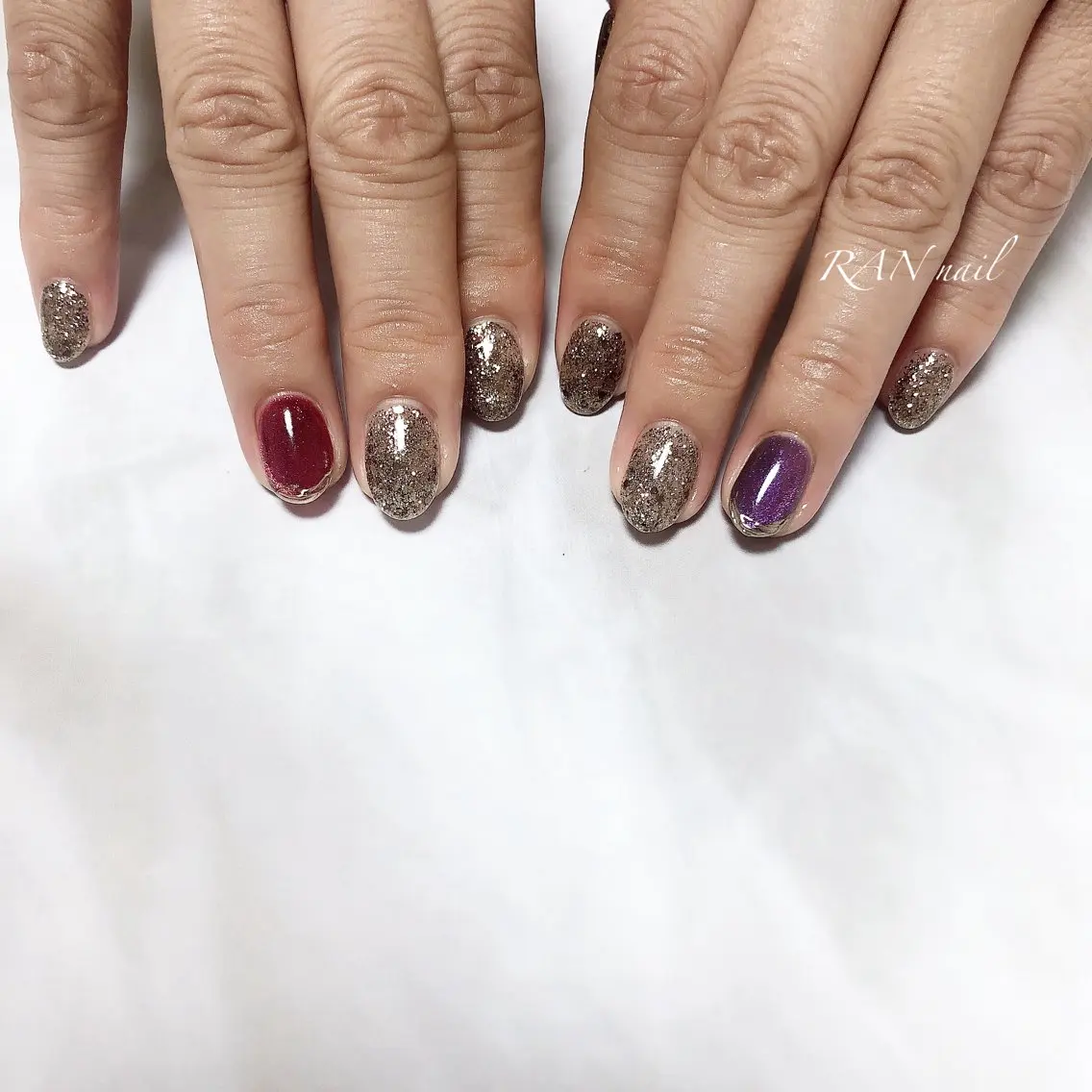 ネイル アニマル柄 ハロウィン キラキラネイル ラメ(グリッター) マグネットネイル ハンドネイル フットネイル RAN nailのネイルデザイン